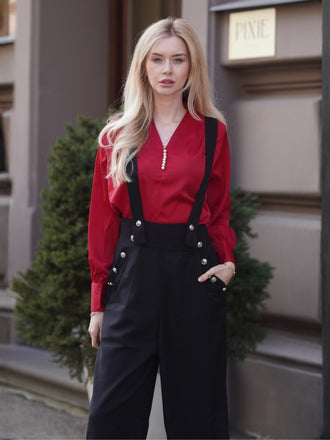 1930er SOLIDE BLUSE & SCHWARZ STRÄGER HOSE