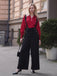1930er SOLIDE BLUSE & SCHWARZ STRÄGER HOSE