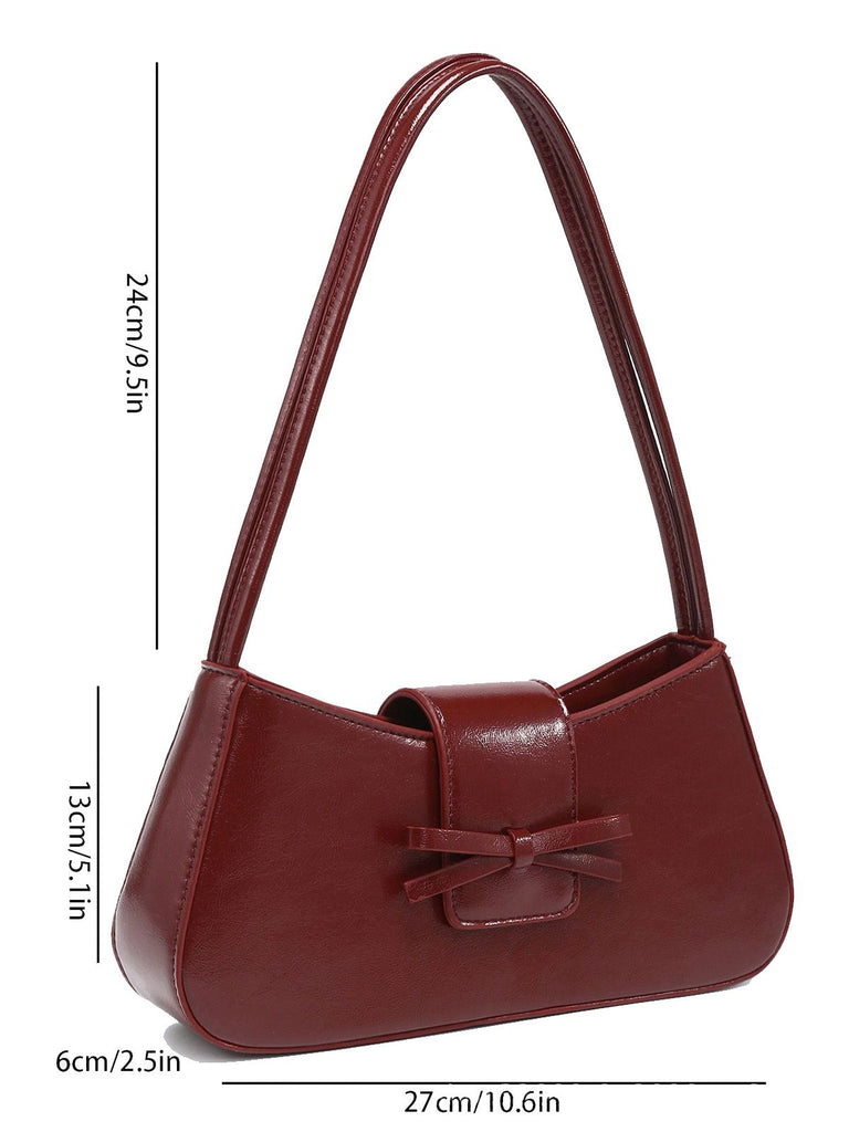 Vintage Leder Bogen Baguette Tasche