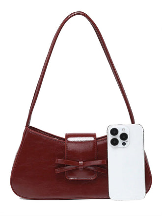 Vintage Leder Bogen Baguette Tasche