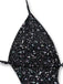 Schwarz 1980er Spiegelnd Einteiliger Badeanzug
