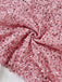 Rosa 1960er Weihnachten Fell Pailletten Trägerlos Kleid