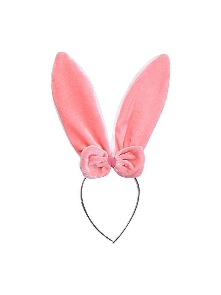 Rosa 1970er Weihnachten Samt Rüschen Bunny Girl Kleid Set