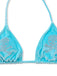 Blau 1980er Samt Strassstein Totenkopf Druck Bikini Set