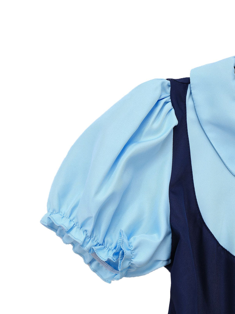 Blau 1960er Judy Hopps Kostüm Bunny Officer Shirt Kleid Set