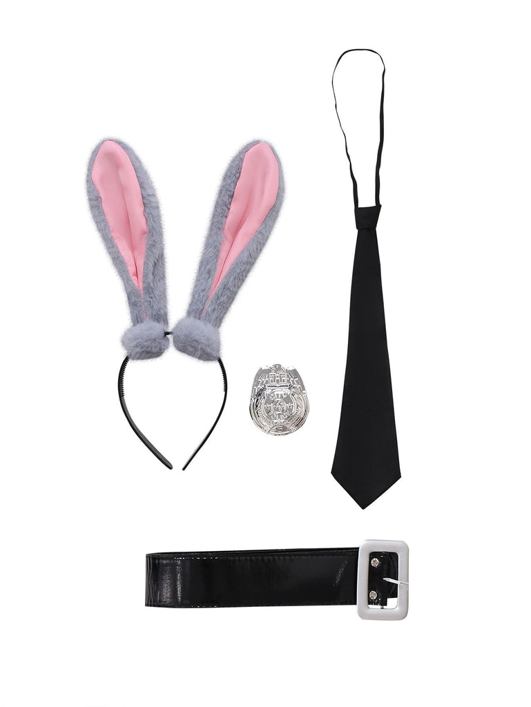 Blau 1960er Judy Hopps Kostüm Bunny Officer Shirt Kleid Set