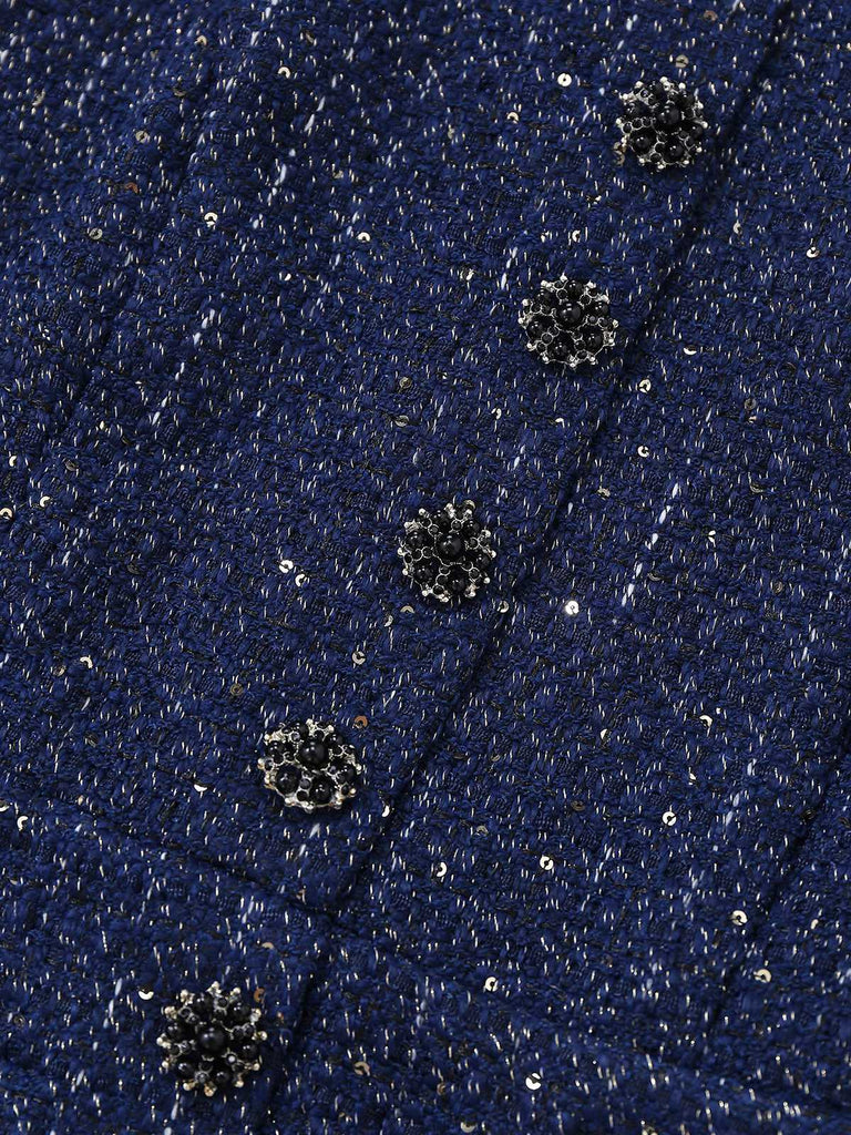 1960er Perle Taste Gürtel Ärmellos Plissiertes Kleid