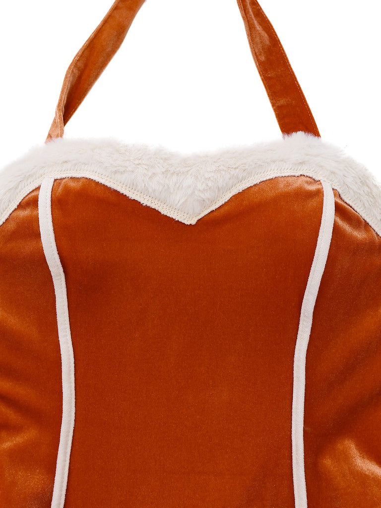 1980er Flanell Bommel Lebkuchenmann Kleid