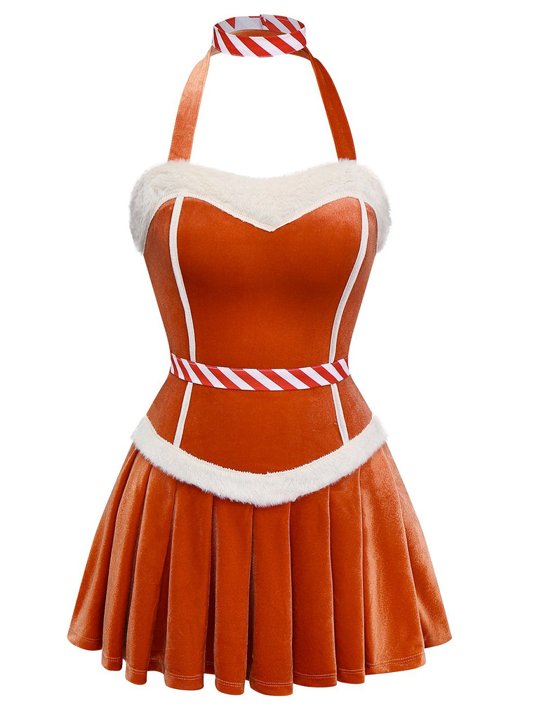 1980er Flanell Bommel Lebkuchenmann Kleid