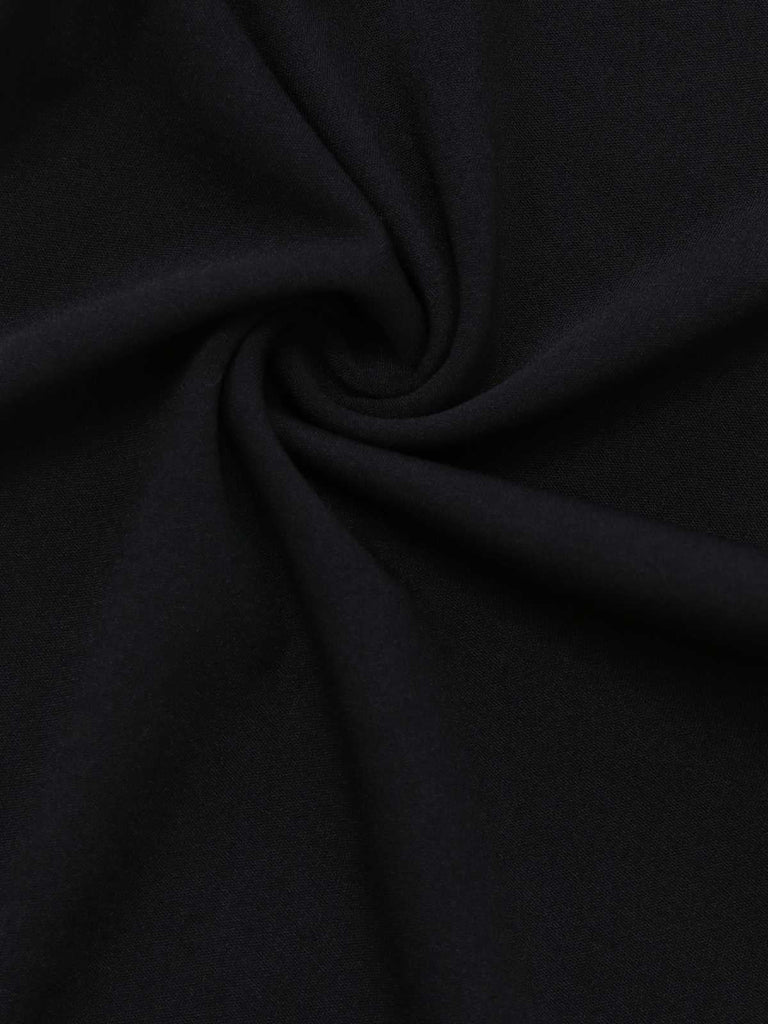 1970er Schulterfrei Tief V Kontrast Jumpsuit