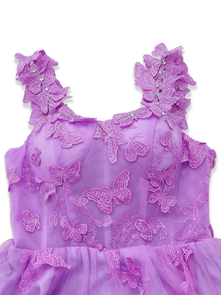 1930er Spaghetti Träger 3D Schmetterlinge Netz Maxi Kleid