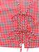 2PCS 1950er Plaid V-Ausschnitt Binden Weste & Shorts