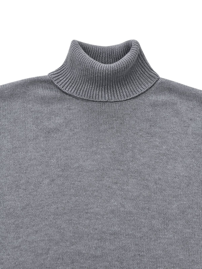 2PCS 1960er Stricken Rollkragen Pullover & Plissiertes Rock