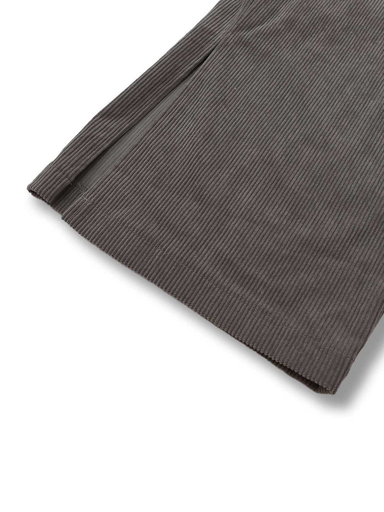 Grau 1940er Cord Weit-Bein Latzhose Jumpsuit