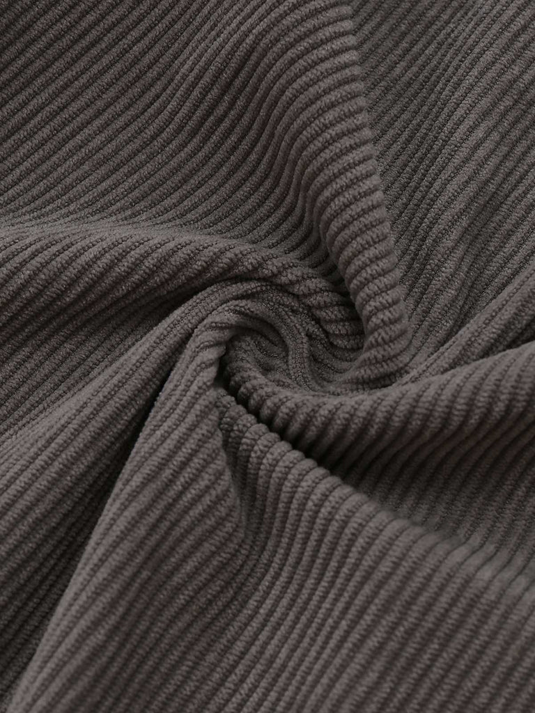 Grau 1940er Cord Weit-Bein Latzhose Jumpsuit