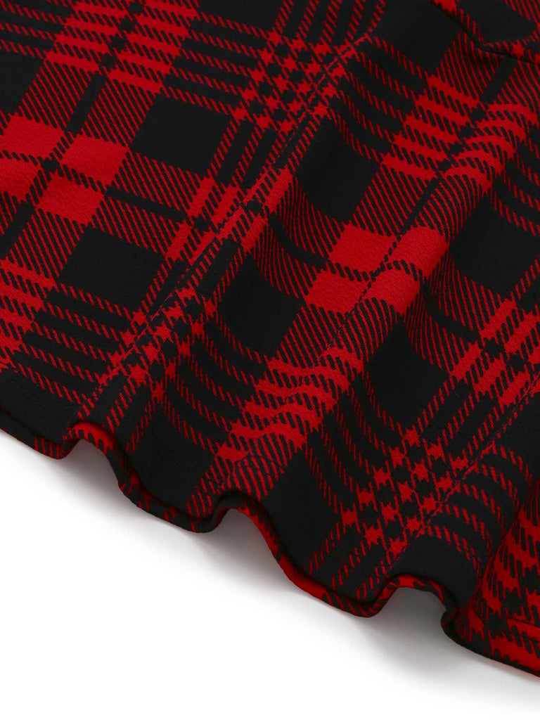 Rot 1970er Plaids Tasten Suspender Rock