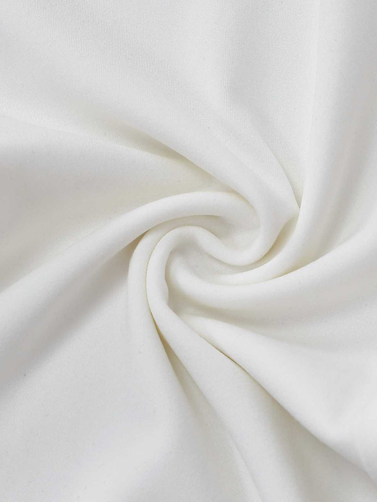 Weiß 1960er Trägerlos Besticktes Korsett Jumpsuit