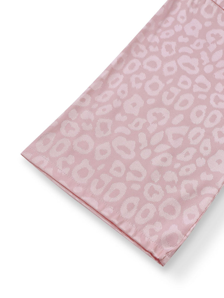 1950er Leopard Drucken Schnürung Robe