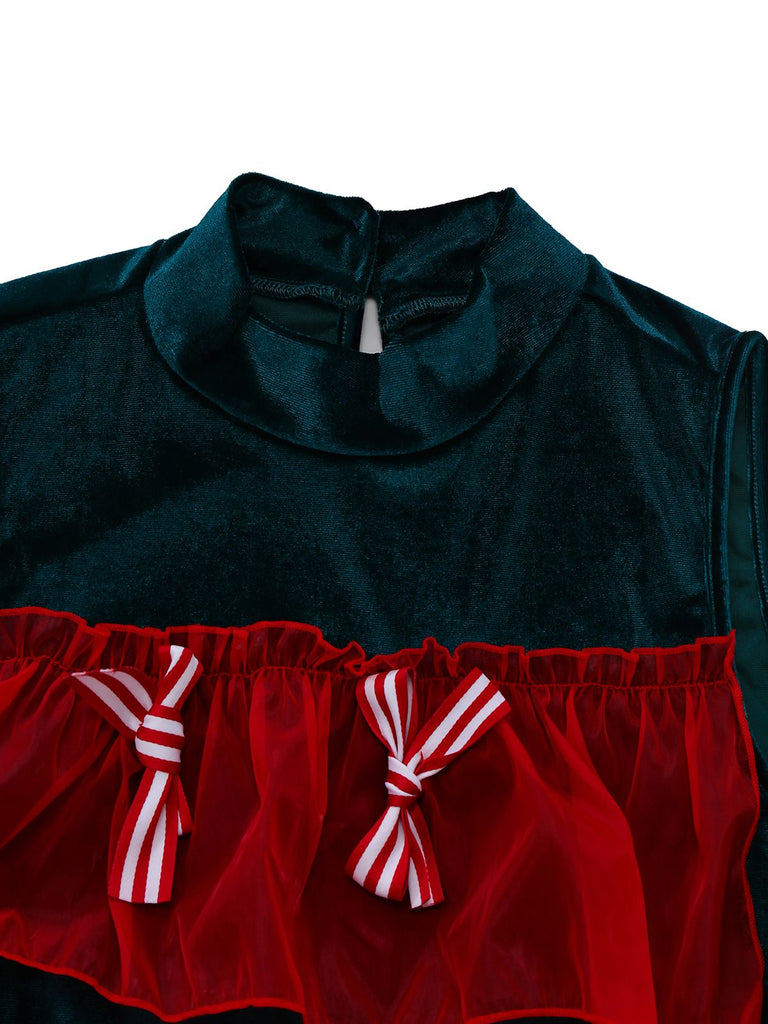 1960er Netz Bogen Weihnachten Baum Kleid