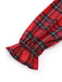 Rot 1950er Plaid Bogen Tief-V Langarm Kleid
