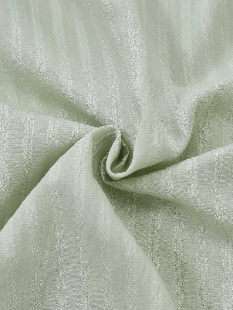 Grün 1980er Bindekragen Puffärmel Bluse