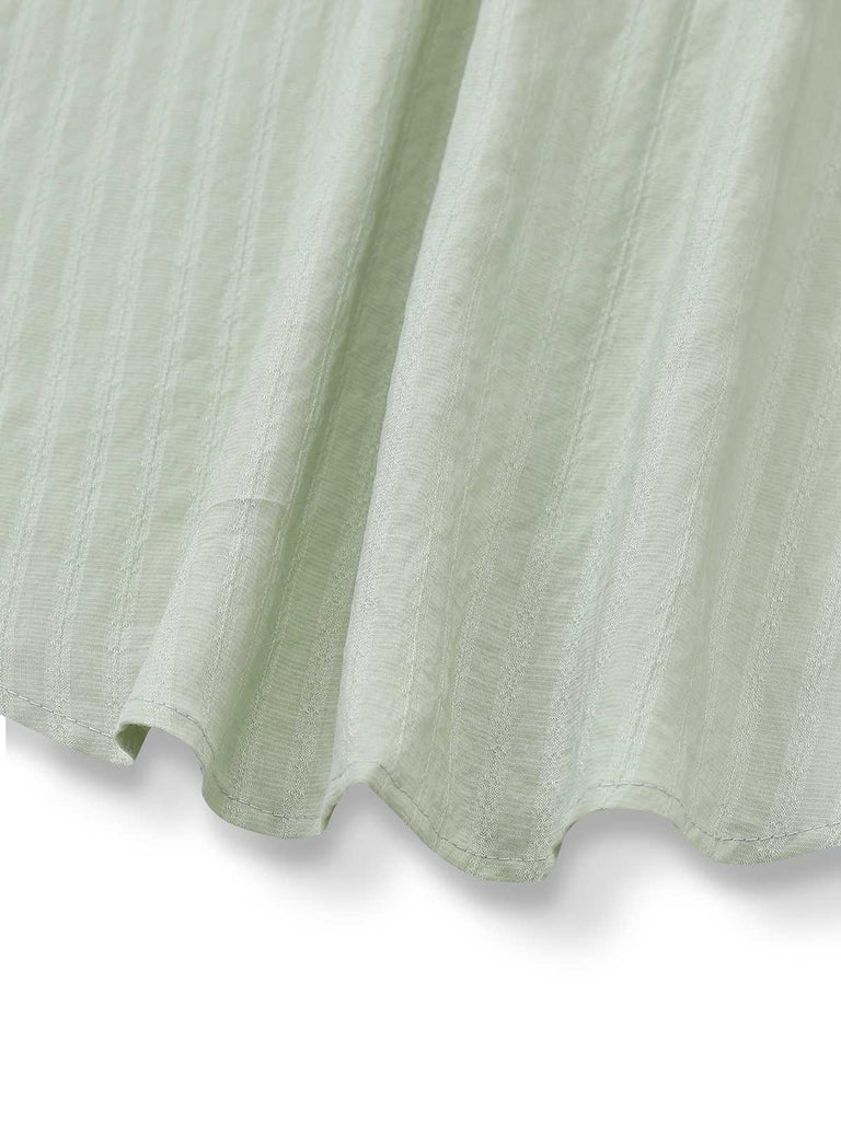 Grün 1980er Bindekragen Puffärmel Bluse