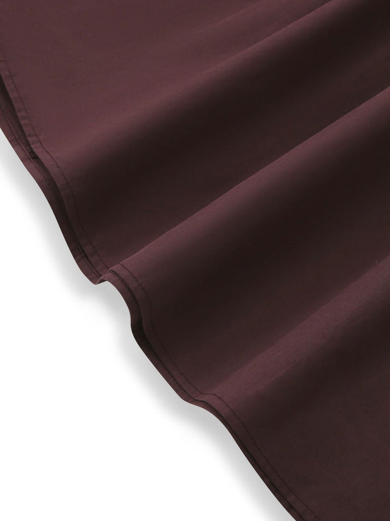 [Vorverkauf] Braun 1950er Vichy Schnürung Rückenfrei Gestuft Kleid