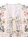 2PCS Cremeweiß 1950er Tropisch Pflanzen Boho Top & Hosen