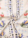 2PCS Cremeweiß 1950er Tropisch Pflanzen Boho Top & Hosen