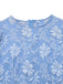 Hellblau 1960er Gänseblümchen Puffärmel Kleid
