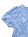 Hellblau 1960er Gänseblümchen Puffärmel Kleid