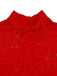 Rot 1980er Hochkragen Sheer Spitze Bodycon Maxi Kleid