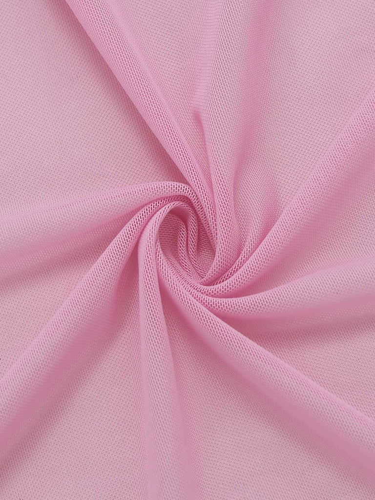 Sekt 1950er Durchsichtig Ausgestellt Ärmel Gürtel Lang Robe