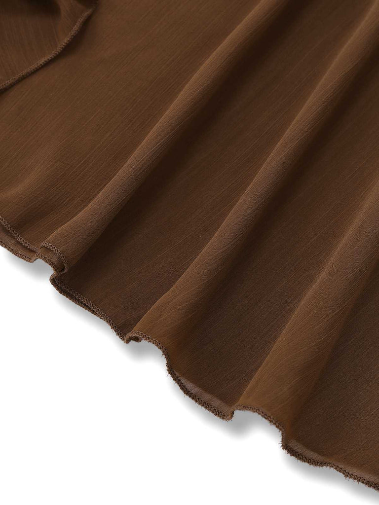 1930er V-Ausschnitt Texturiert Netz Saum Meerjungfrau Kleid