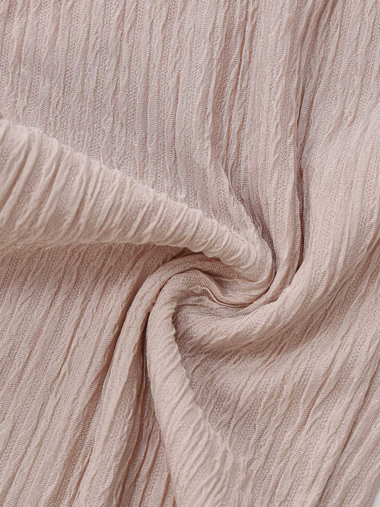 1970er Solide V-Ausschnitt Twist Langarm Jumpsuit