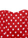 Rot 1980er Polka Dot Kleid & Netz Rock Set