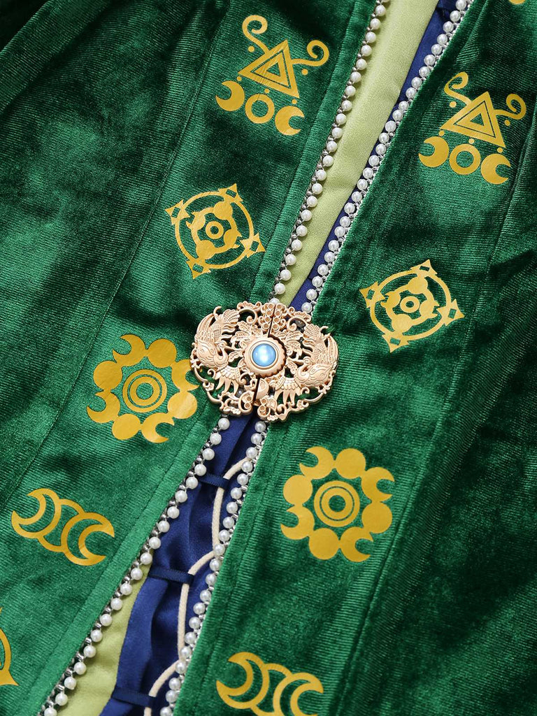Grün 1930er Samt Winifred Sanderson Inspiriertes Hexen Kostüm Kleid