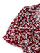Rot 1940er Blumen Quadratischer Hals Puffärmel Kleid