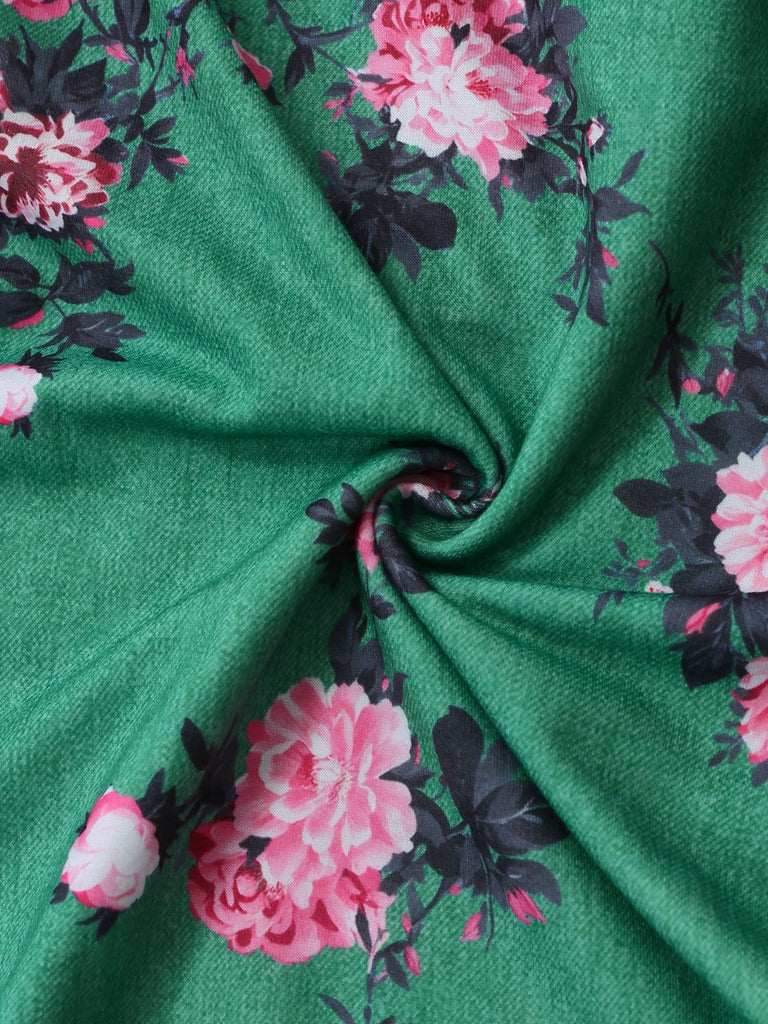 Grün 1940er Blumen Drucken Weitbeinig Jumpsuit