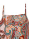 Multicolor 1970er Boho Spaghetti Träger Jumpsuit