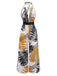1970er Boho Blumen Schnürung Halter Jumpsuit