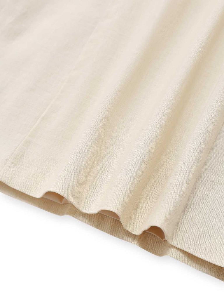 Beige 1960er Seestern Hülse Tasten Ärmellos Kleid