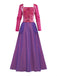 Lila 2PCS 1930er Hocus Pocus Spitze Blumen Top & Rock