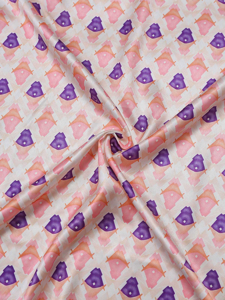 2PCS Rosa 1930er Bedruckt Puffärmel Gürtel Blazer & Hose