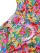 Mehrfarbig 1960er Halter Blumen Bogen Herz Kleid