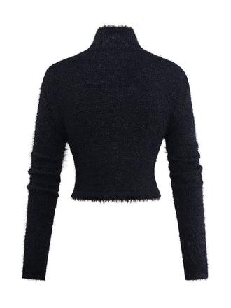 Schwarz 1970er Halloween Kürbis Kunstnerz Pullover