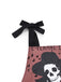 Schwarz 1970er Halloween Gothic Skeleton Straps Jumpsuit