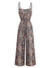 Multicolor 1970er Boho Paisley Spaghetti Träger Jumpsuit