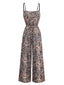 Multicolor 1970er Boho Paisley Spaghetti Träger Jumpsuit