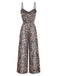 Multicolor 1970er Boho Paisley Spaghetti Träger Jumpsuit